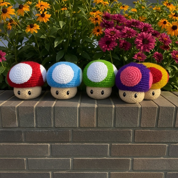Hand Crafted Other - Bestseller Hand Crocheted Super Mario Mushrooms! RESTOCKED